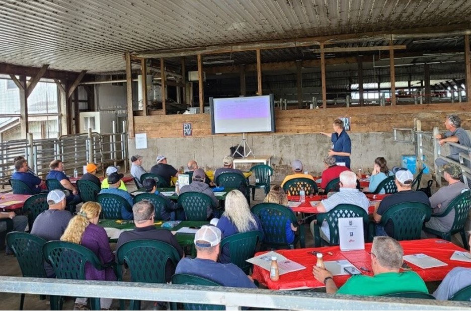 Karl Burgi giving workshop hoof health to dairy farmers and claw trimmers