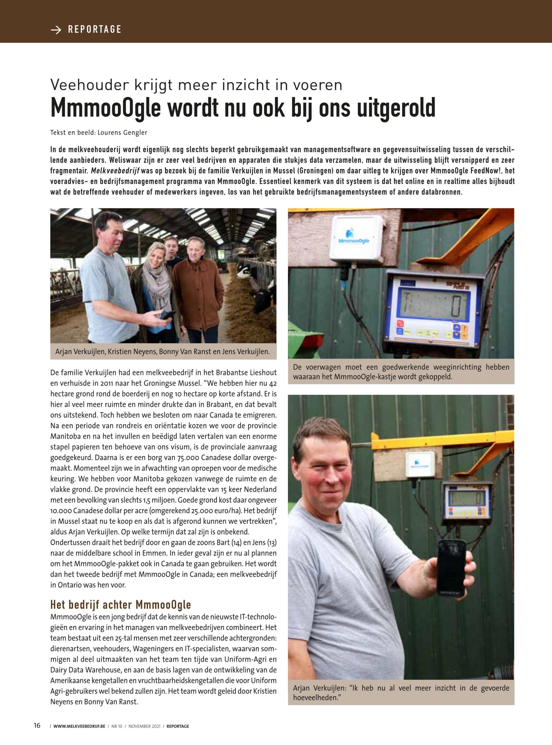 MmmooOgle article in Melkveebedrijf